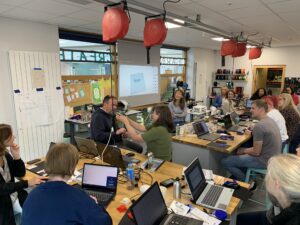 Group of teachers in a 3D printing training course